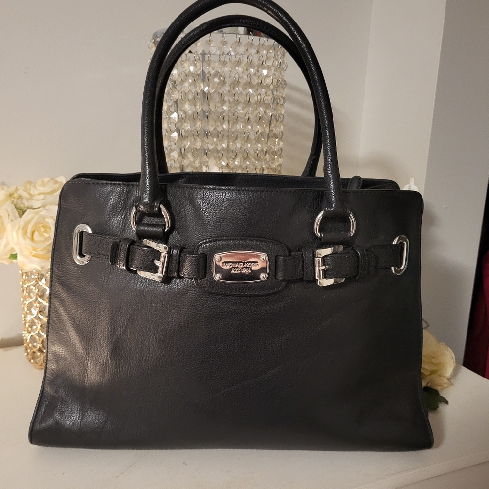 Michael Kors Black Leather Tote Bag